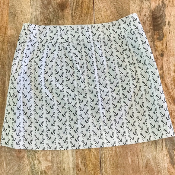 J. Crew Mini Skirt 6 Anchor Print Boating Sailing - Picture 4 of 7
